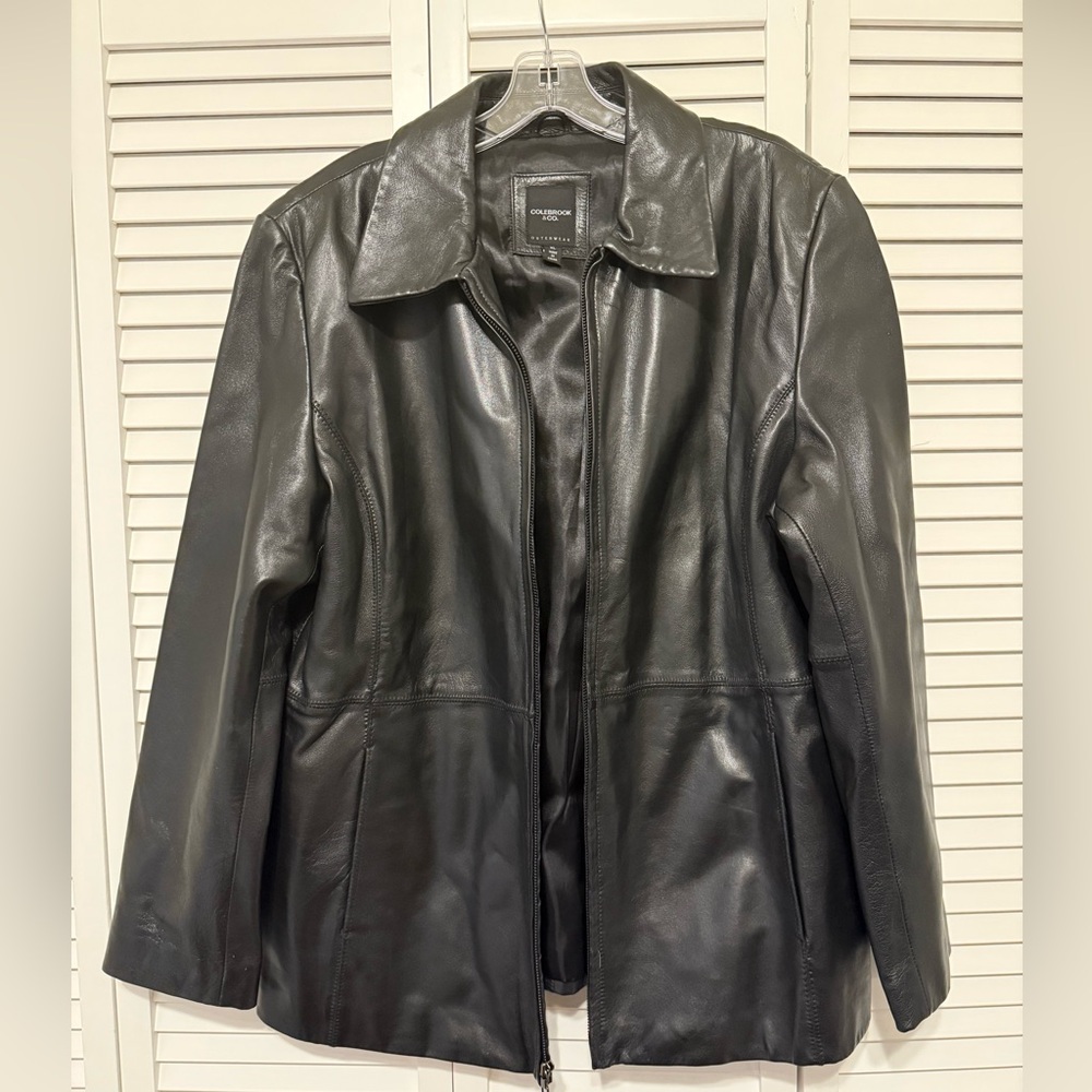 Colebrook & Co Classic Black Leather Jacket XL